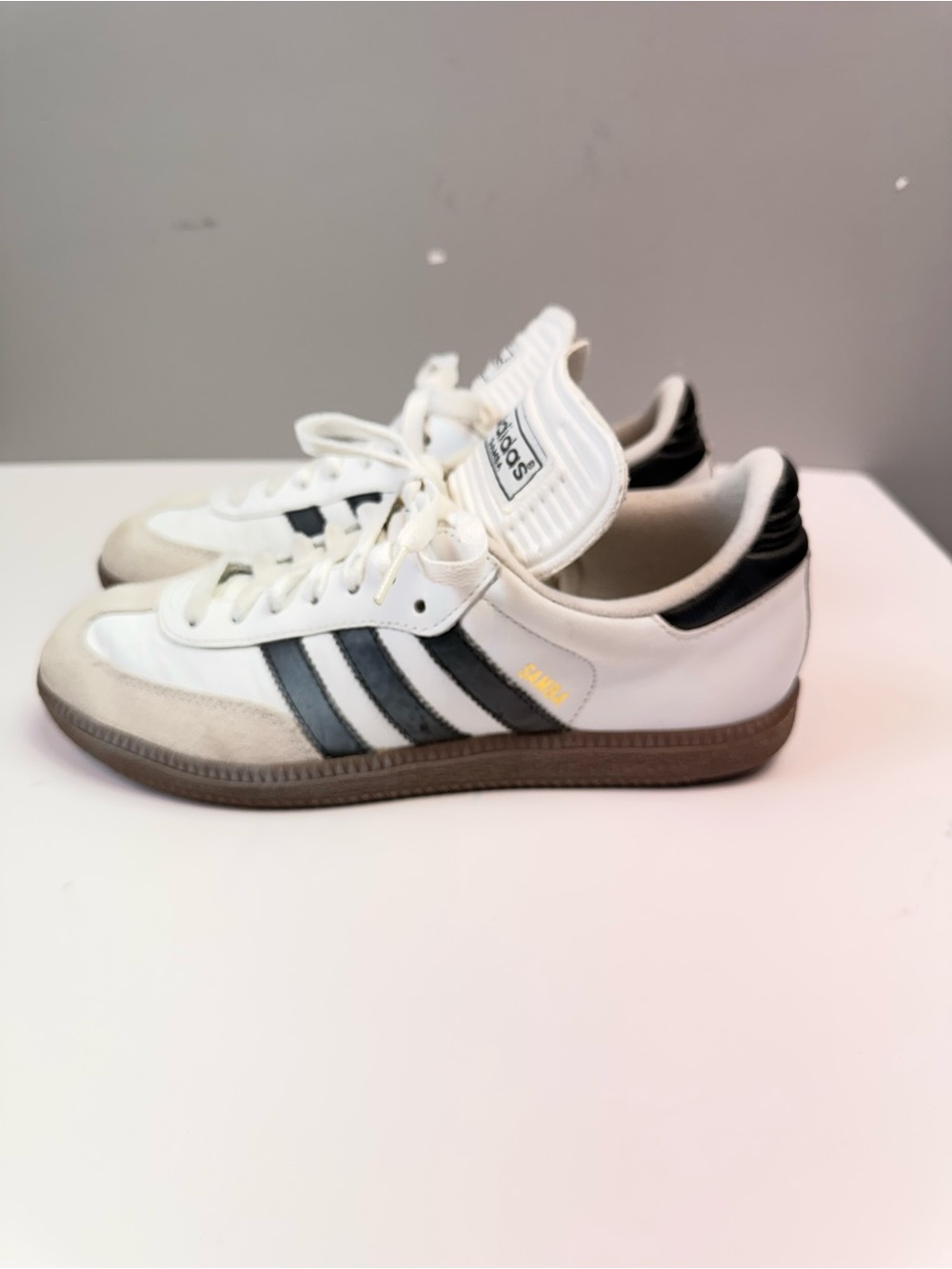 Adidas Samba OG Sneakers Size 7 White Black Gum Sole